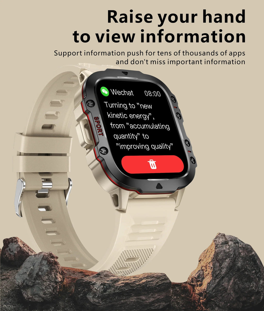 Smart Watch for Xiaomi Military GPS Tracker Men IP68 5ATM Outdoor Sports Fitness Tracker Health Monitor 1.96" BT Call Smartwatch LIGE SmartWatch Official Store