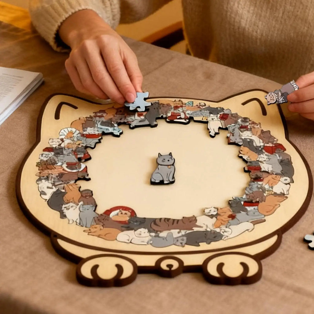 SereniCat™ 135-Piece Wood Puzzle 😺🌈