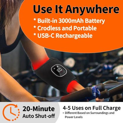 Wrist Ankle Red Light Therapy Massage Belt Wireless 64pcs 660nm&850nm Light Therapy for Plantar Fasciitis&Achilles Tendonitis