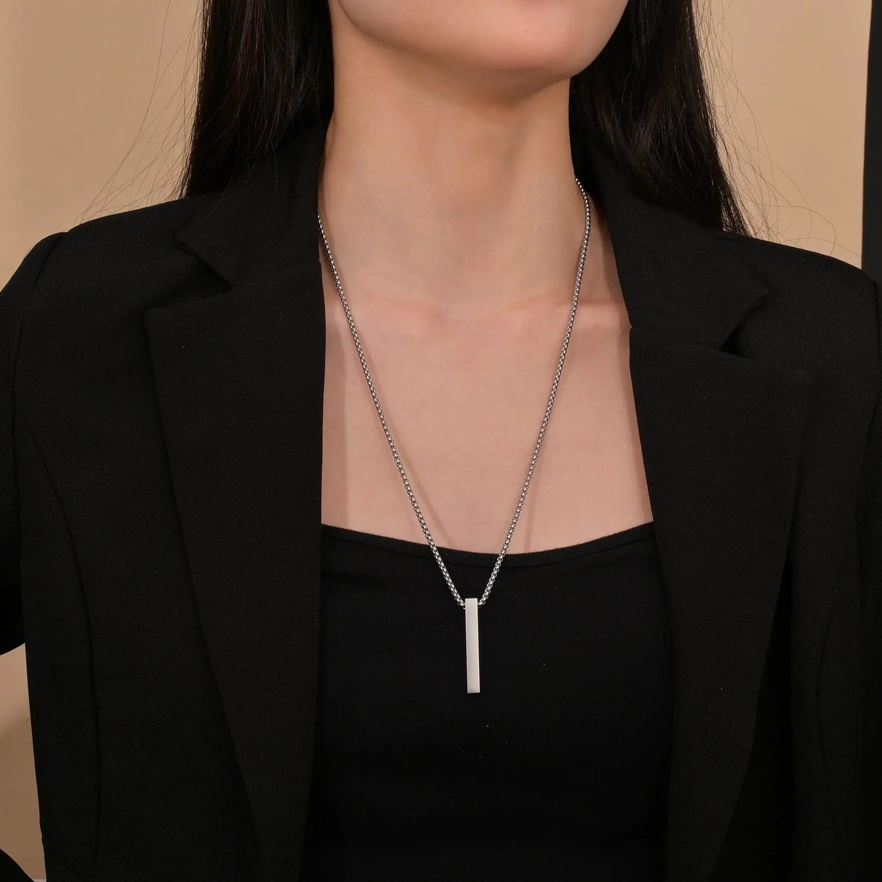 Atoztide New Engraved Date Necklaces Name for Women Stainless Steel