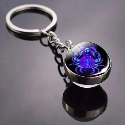 12 Constellation Keychain with Luminous Time Stone Pendant - Creative Fashion Accessory Gift Shop1103314747 Store