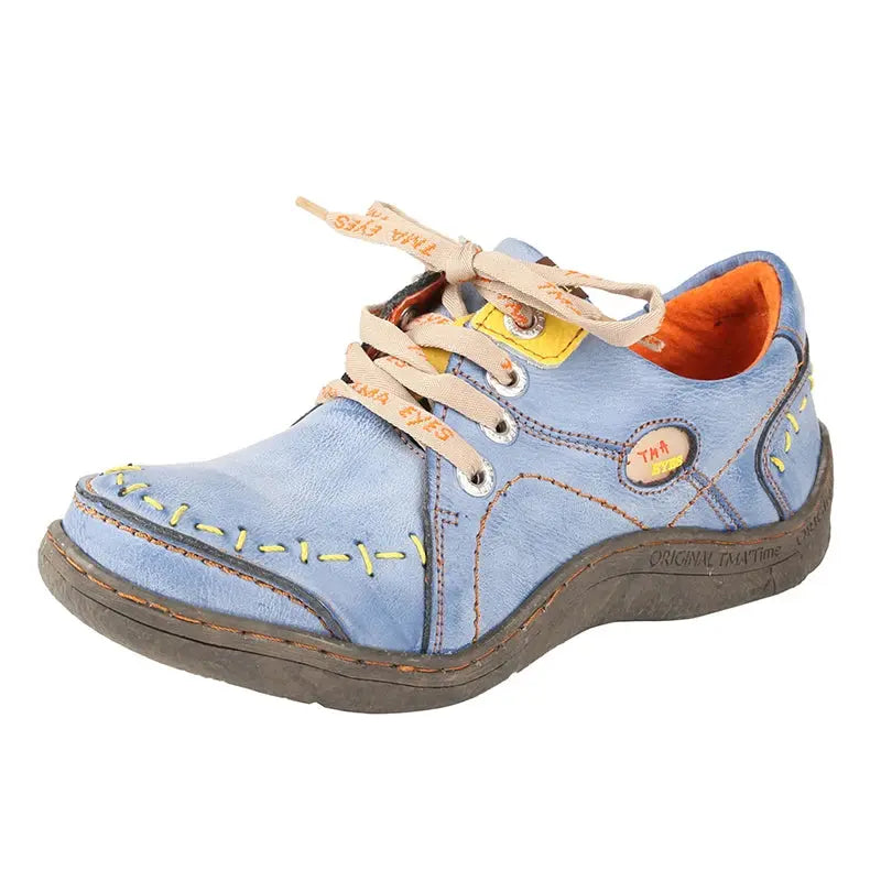 TMA EYES Women's Hand-Stitched Leather Sneakers Lightweight Flat AliExpress