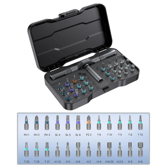 Pocket-Sized Powerhouse – 24 Tools in 1 Magnetic Screwdriver!