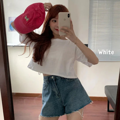 2025 Summer Perspective Lace Butterfly Hollow Out Tshirts Street Fashion Backless T Shirt Women Loose Sexy Club Tee Shirts Top
