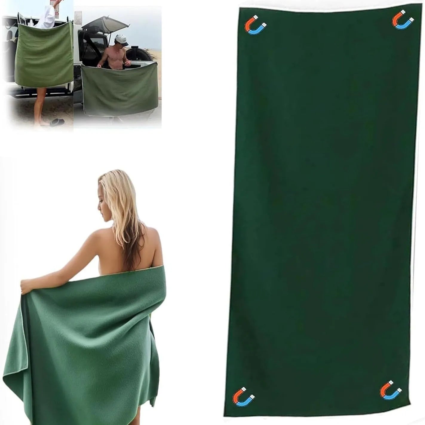 Outdoor Magnetic Bath Towel Multifunctional Magnet Towels Quick Drying Beach Towel for Surfing Swimming Changing Clothes