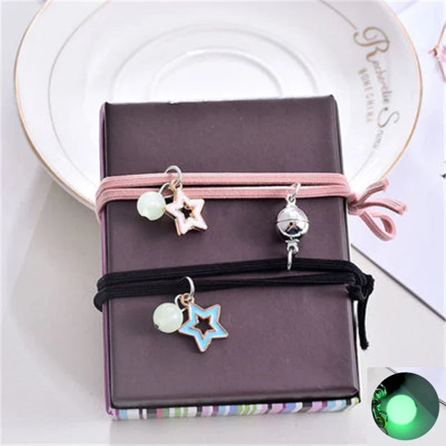 Luminous Beads Star Couple Bracelets For Women Men Charm Cat Flower Heart Key Lock Cross Matching Bracelets dropshipping-A Store