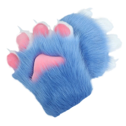 2 Pieces Cartoon Plush Nails Claws Gloves Anime Cosplay Mittens Furry Cosplay Props Halloween Costume Paw Gloves