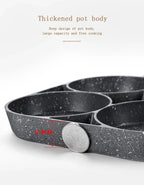 4-hole Omelet Pan Frying Pot Thickened Non-stick Egg Pancake Steak Cooking Pan Hamburg bread Breakfast Maker Induction cooker Shop1103813503 Store