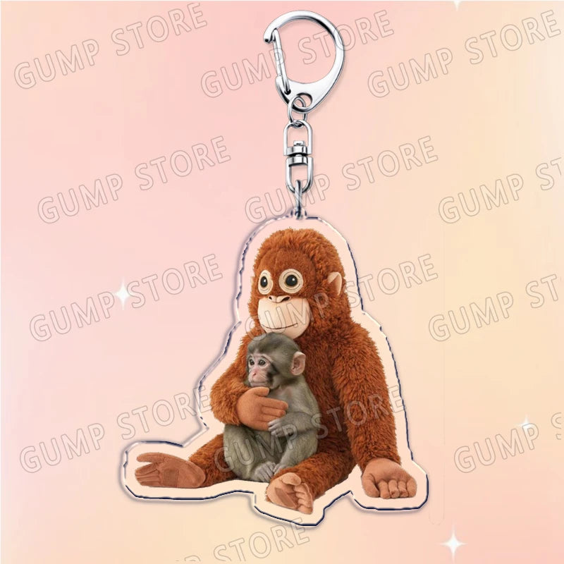 HugMonkey™ 3D Keychain 🐒💖 — Cute Clip-On Companion