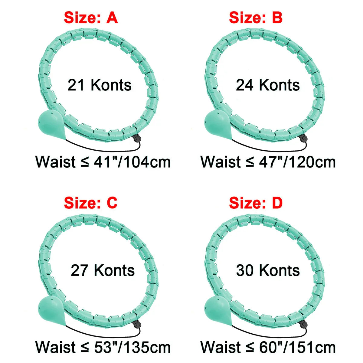 Weighted Hula Hoop Weight Loss 2 in 1 Adjustable with Detachable Knots Jojonice Sport Store