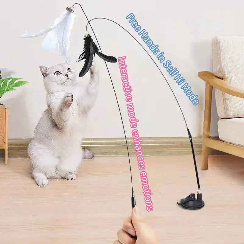 Interactive Cat Toy Handfree Cat Stick Playing Kitten Playing Teaser