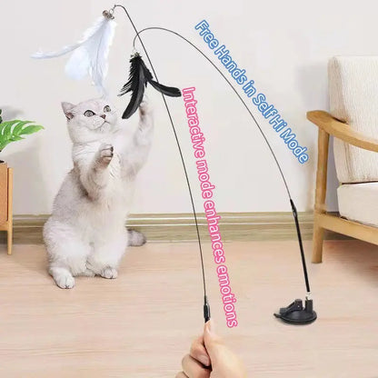 Interactive Cat Toy Handfree Cat Stick Playing Kitten Playing Teaser