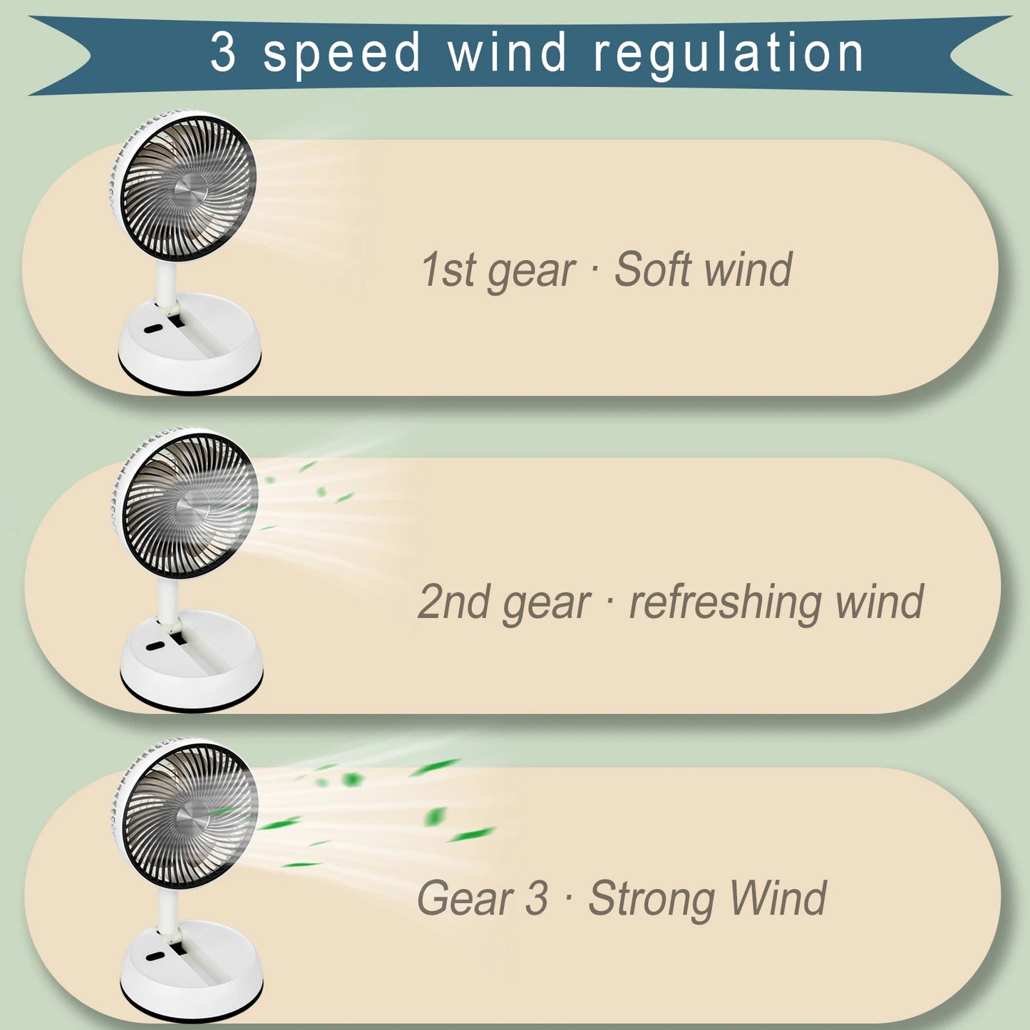 Portable Folding Fan 6000mAh USB Remote Control Air Cooler Silent Rechargeable Wireless Floor Standing Fan For Outdoor Home