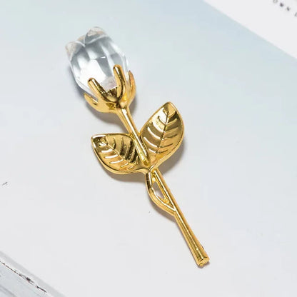 Valentines Day Gift Crystal Glass Rose Artificial Flower Silver Gold Rod Rose Flower for Girlfriend Wedding Gifts for Guest Shop1104358055 Store