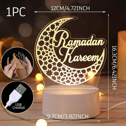Lampe LED 3D Eid Mubarak Stone's Store