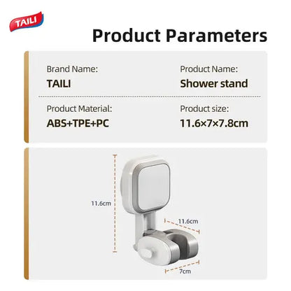 TAILI 2PCS Shower Head Holder Removable No-drill Shower Head Reusable