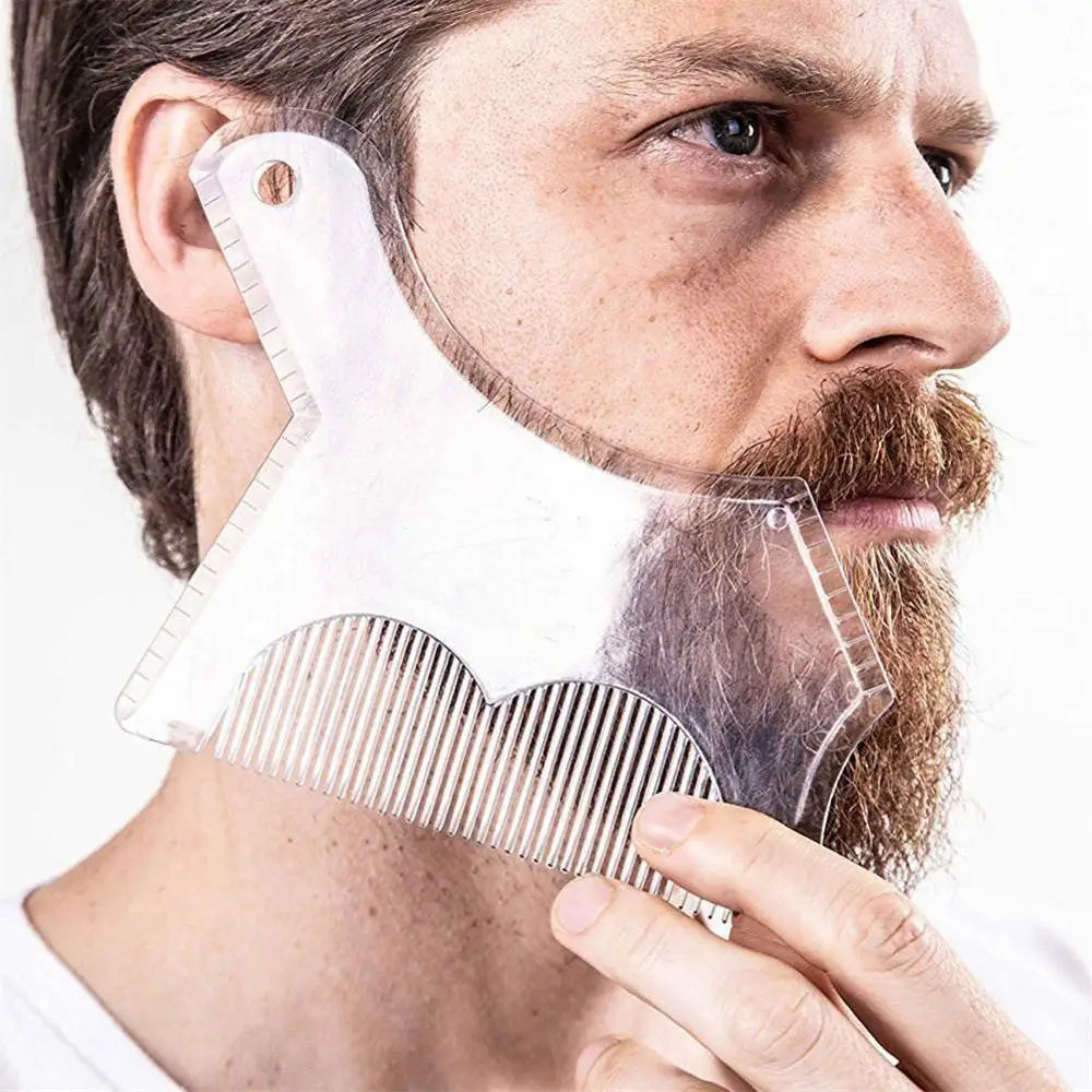 New 2025 Fashion Men Beard Shaping Styling Template Comb Men's Beards Combs Beauty Tool for Hair Beard Trim Templatesival