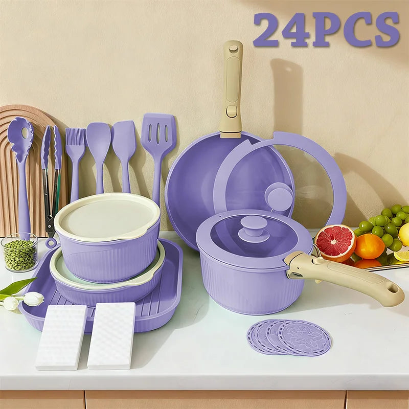 CeramiFlex™ 17-Pc Detachable Cookware Set 🍳✨