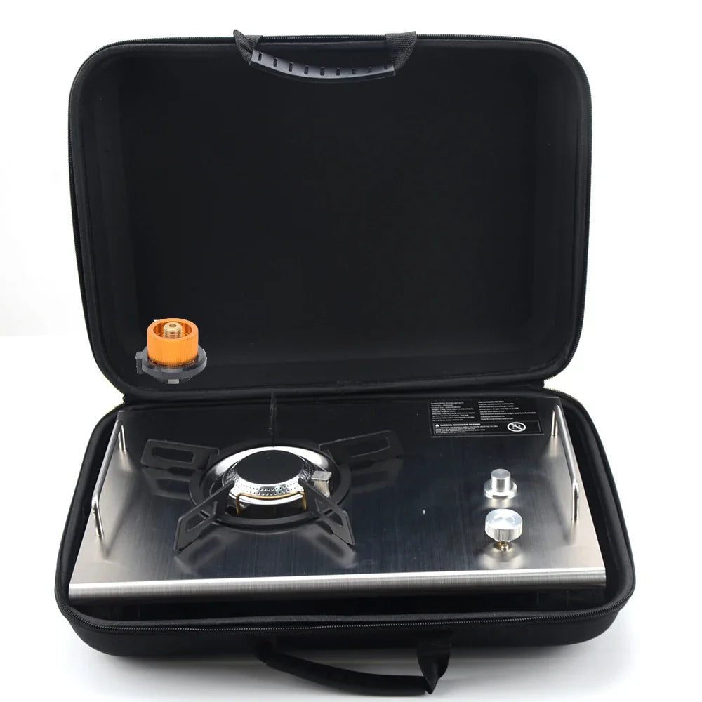 Portable IGT Wood Camping Table with Removable Gas Stove and BBQ Grill Stone's Store