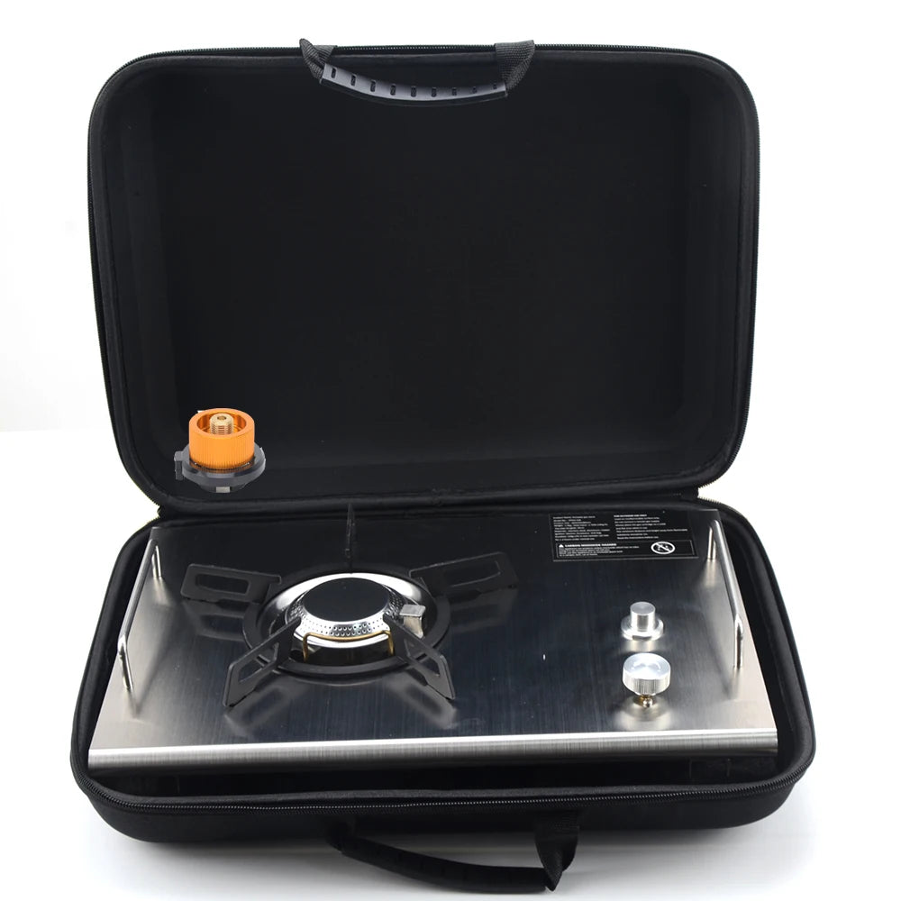 Portable IGT Wood Camping Table with Removable Gas Stove and BBQ Grill Stone's Store