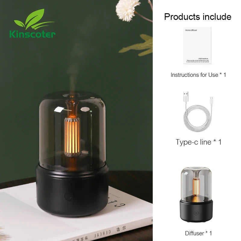 KINSCOTER Portable Mini Aroma Diffuser USB Air Humidifier Essential Oil Night Light Cold Mist Maker Sprayer for Home Gift HUMI Store