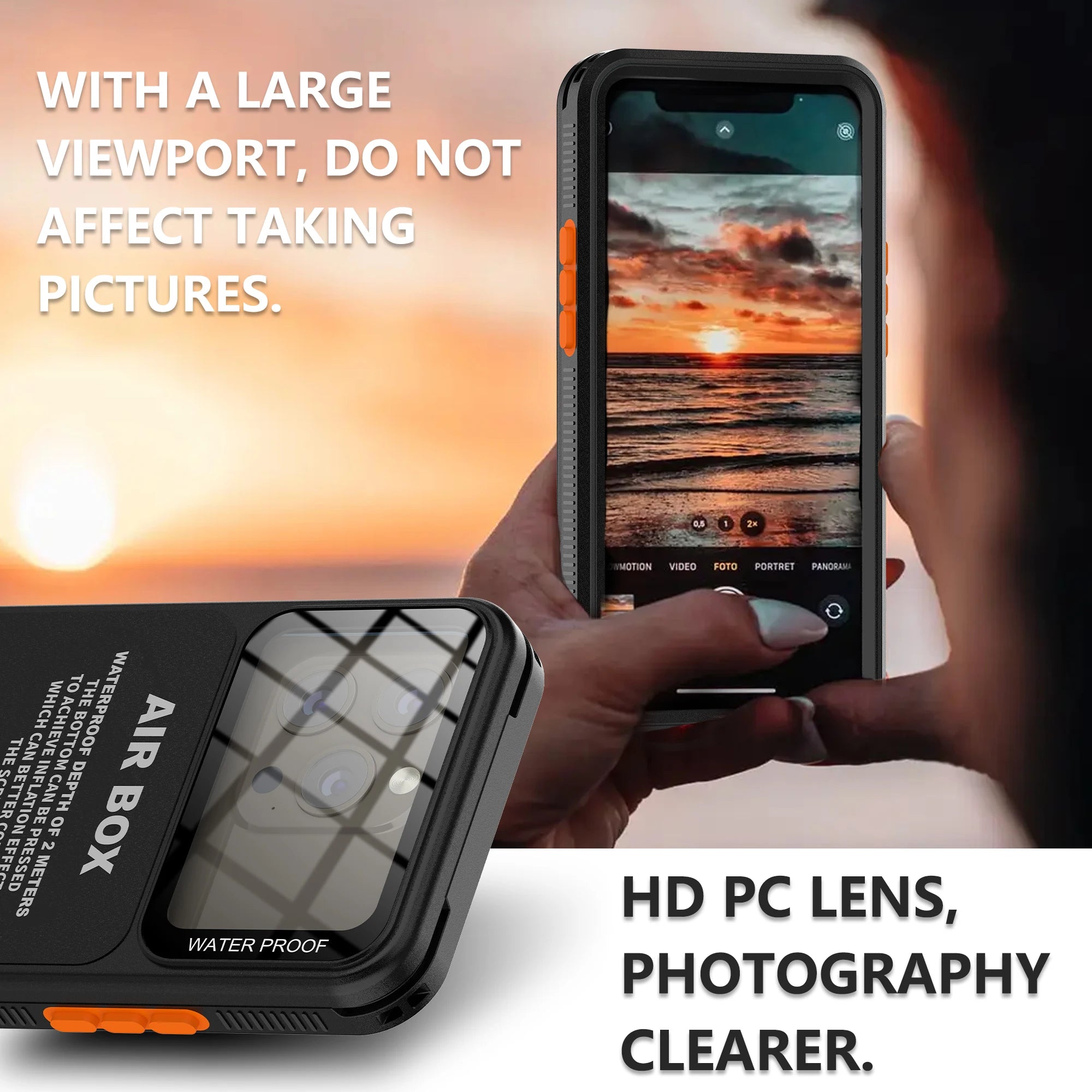Outdoor Swimming Underwater Photography Universal Dropproof and Dustproof IP68 Waterproof Phone Case for iPhone16/15Pro/14/13/12