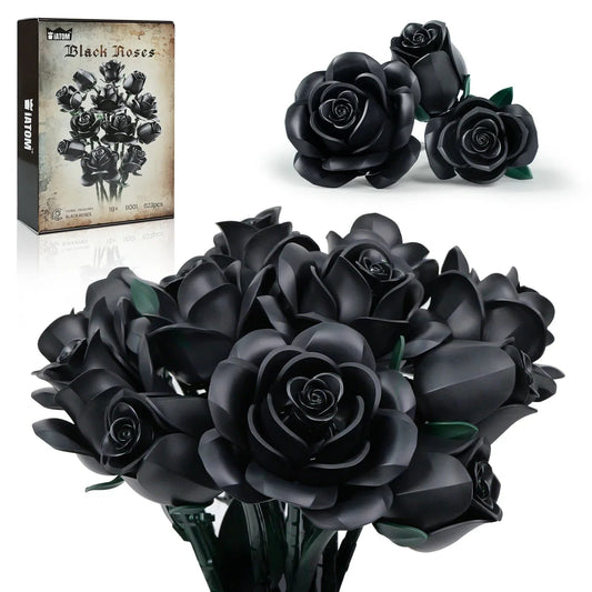 Eternal Elegance – Black Rose Block Bouquet BuildMoc moc Store