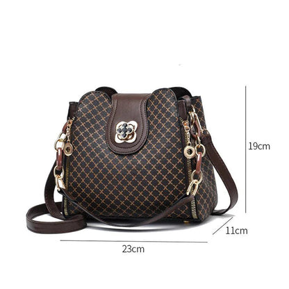 New Women Handbag Bag Luxury Design Bucket Shoulder Crossbody Bag Flip Check Print Large Capacity Single Shoulder Straddle Bag Yogodlns Outlet Store