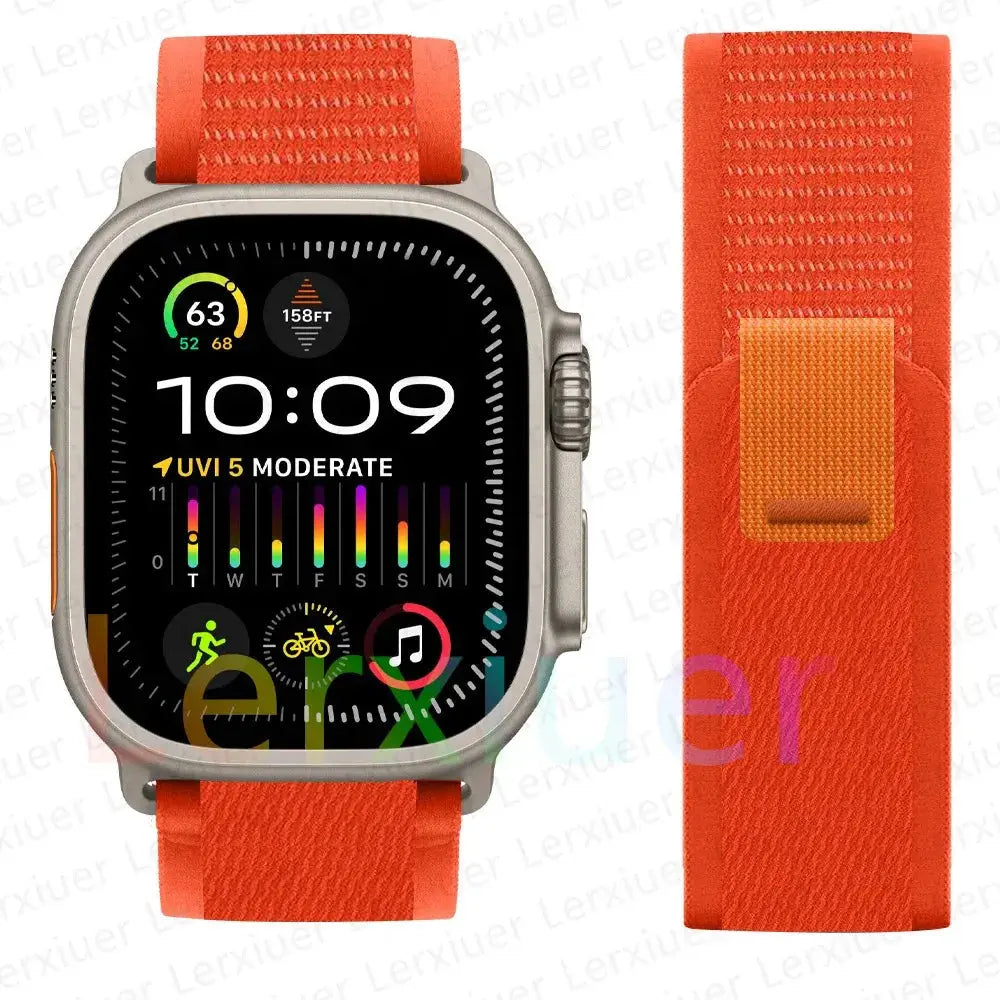 For Apple Watch Series 10 46mm Nylon Loop Magnetic Buckle Watch Band(Smoke Purple) Elegant-Straps Store