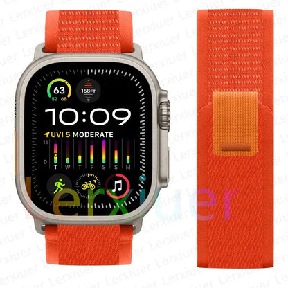 For Apple Watch Series 10 46mm Nylon Loop Magnetic Buckle Watch Band(Smoke Purple) Elegant-Straps Store