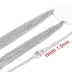 10pcs Stainless Steel Necklace Cuban Chains Hypoallergenic Rolo Link