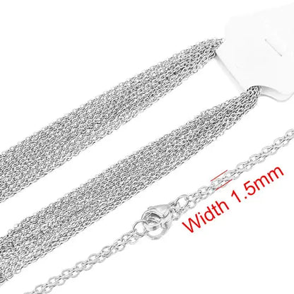 10pcs Stainless Steel Necklace Cuban Chains Hypoallergenic Rolo Link