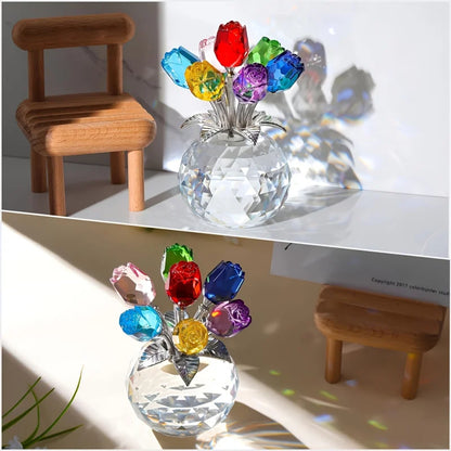 CrystalBloom™ Rose Figurine 🌹✨ — Timeless Beauty in Glass