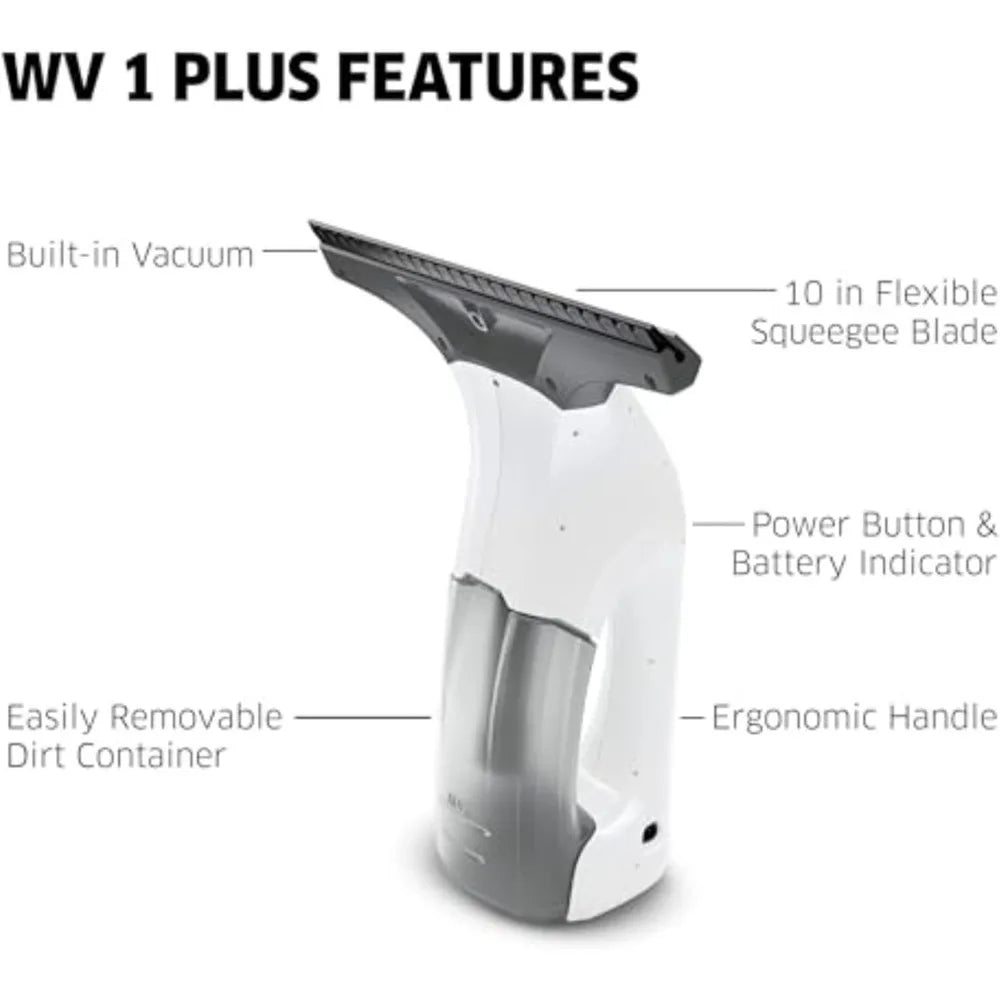 NEW - WV 1 Electric Window Vacuum Squeegee 10" - Perfect for Showers, Mirrors, Glass, and Countertops - Electric