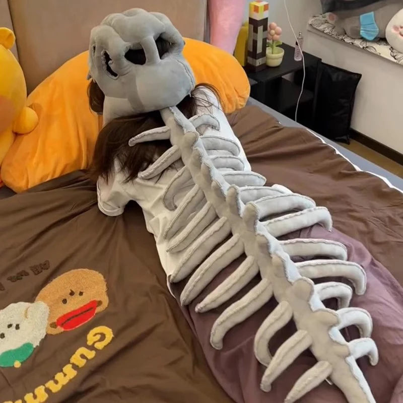 DinoRoar™ Plush Headgear: Cozy Skeleton Fun 🦖