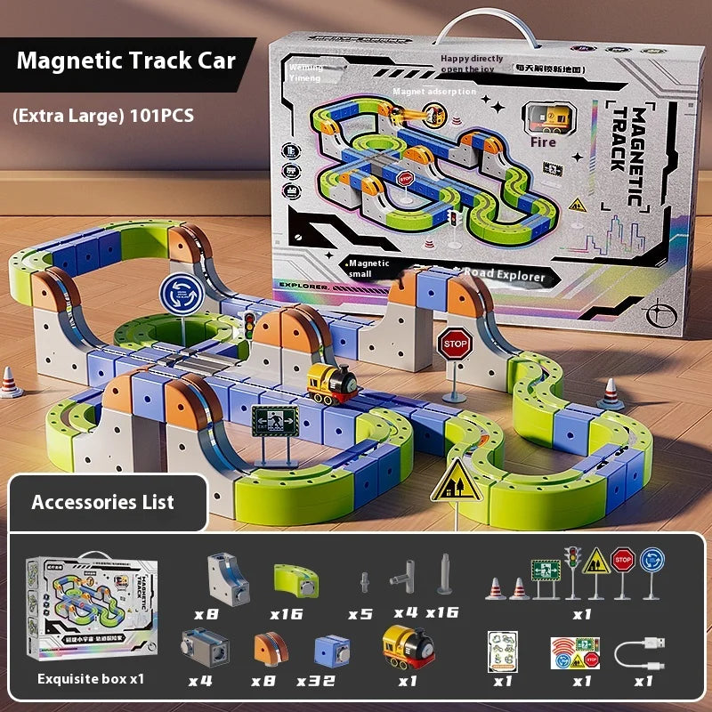 MagniTrack™ – Set de Aventura de Tren Magnético Creativo 🚄✨