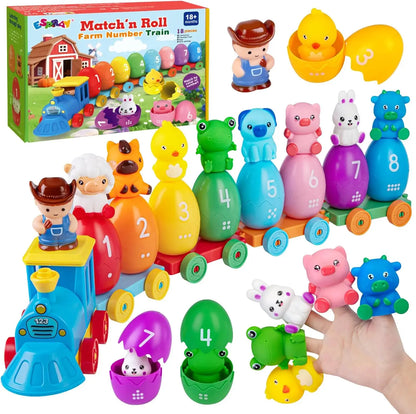 SmartTracks™ Farm Animal Train 🧠🚂 Hands-On Montessori Fun