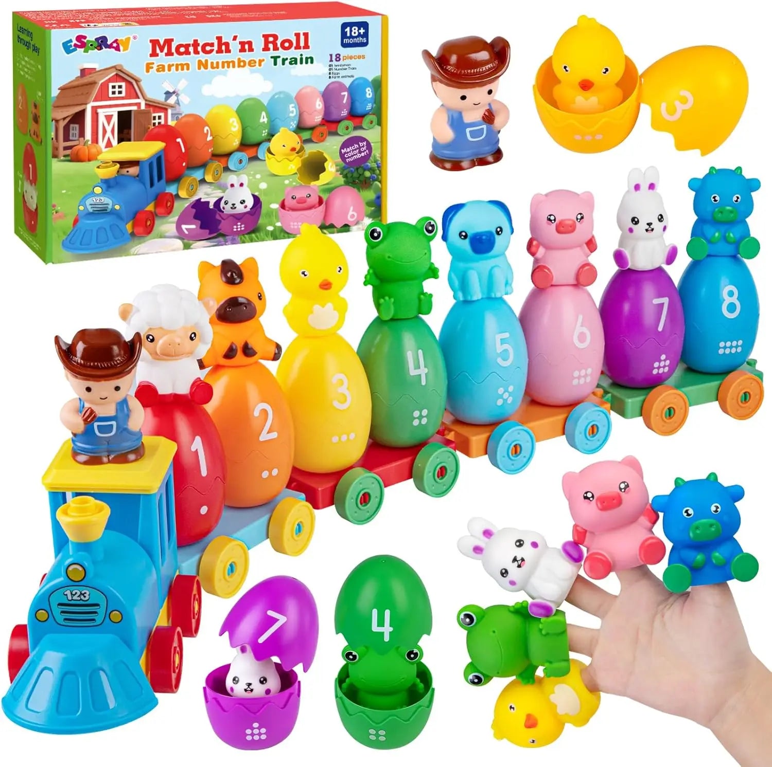 SmartTracks™ Farm Animal Train 🧠🚂 Hands-On Montessori Fun
