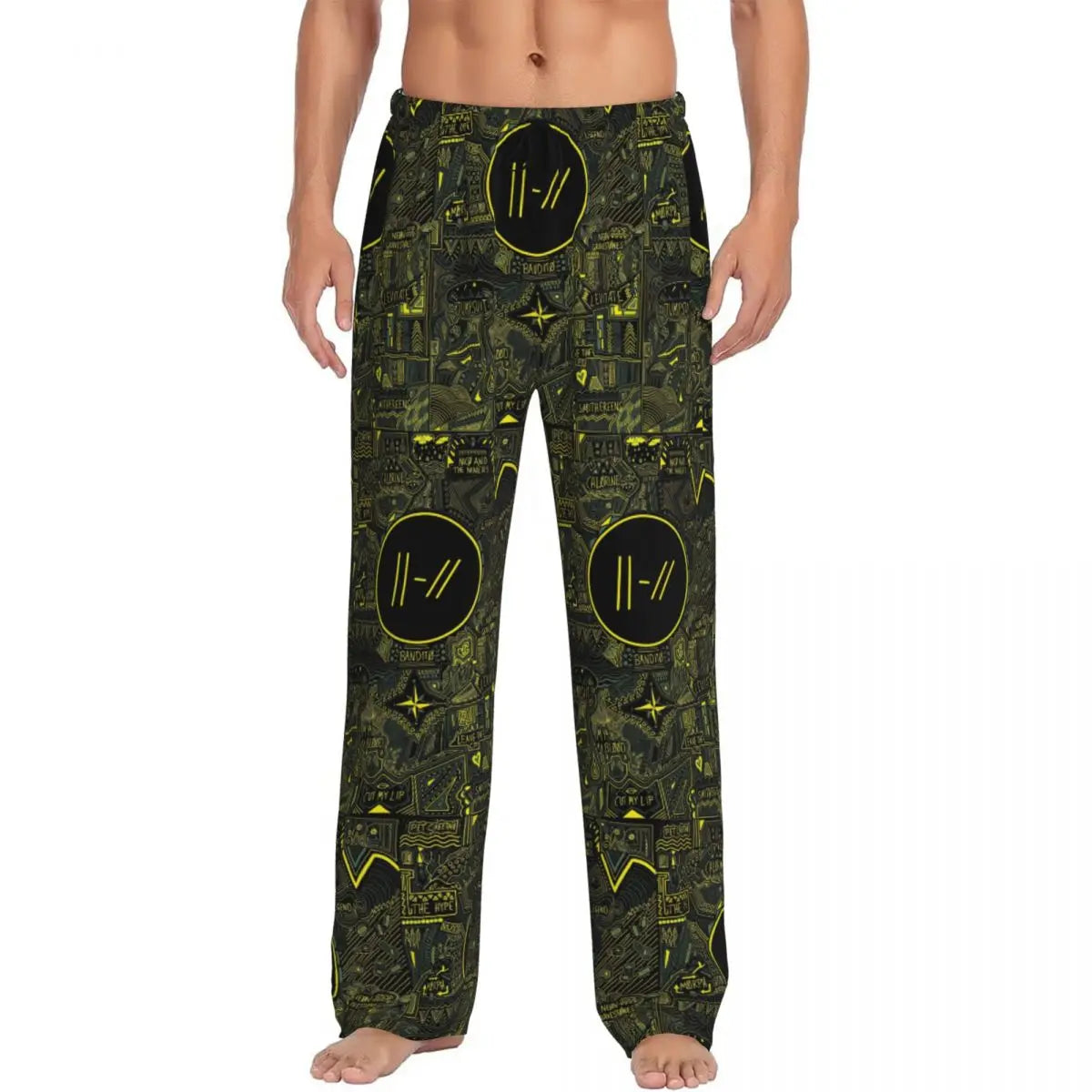 Custom T-Twentys One P-Pilots Rock Logo Hot Pajama Pants Men's Lounge Sleep Stretch Sleepwear Bottoms with Pockets