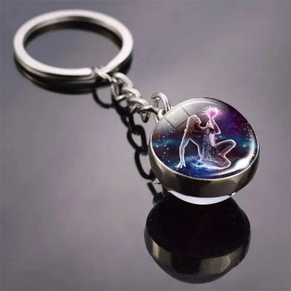 12 Constellation Keychain with Luminous Time Stone Pendant - Creative Fashion Accessory Gift Shop1103314747 Store