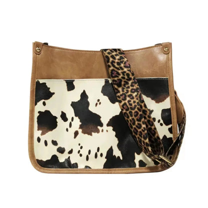 Retro Leopard Print Shoulder Bag Fashion Tote Bag Small Square Bag Crossbody Handbag for Women Halloween Christmas Gift
