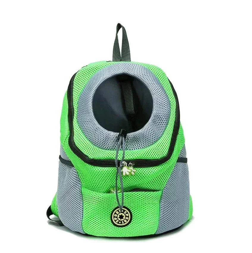 Out Double Shoulder Portable Travel Backpack Outdoor Pet Dog Carrier Bag Pet Dog Front Bag Mesh Backpack Head Pet Supplies