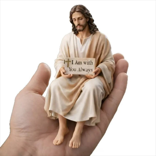 FaithCalm™ Figurilla de Jesús para Escritorio ✝️✨ Paz en Cada Mirada