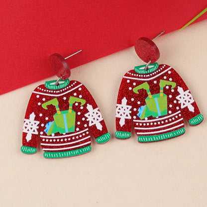 View details for Acrylic Sweater Christmas Earrings Snowflakes Santa Claus Cartoon