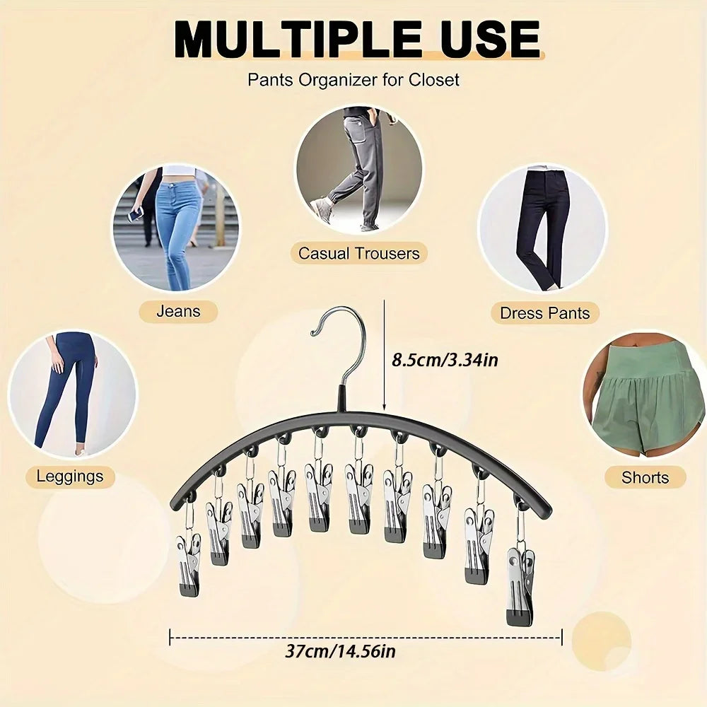 Clip & Tidy – ¡Colgador de metal para pantalones de yoga que organiza tu armario a la perfección!