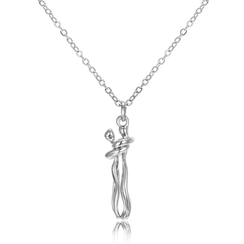 Forever Embrace: The Hug Couple Necklace One yuan Store