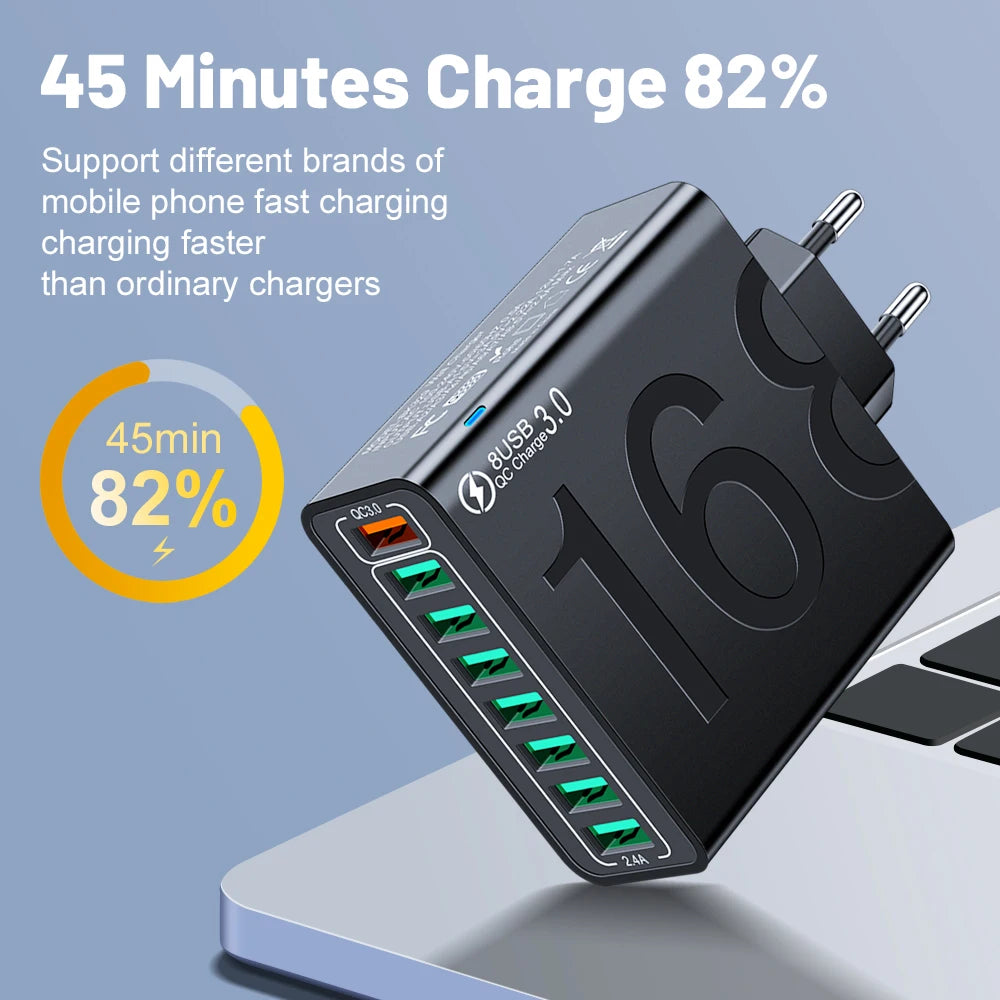 ChargeCore™ 8-Port Hub ⚡ — Fast Power for All Devices