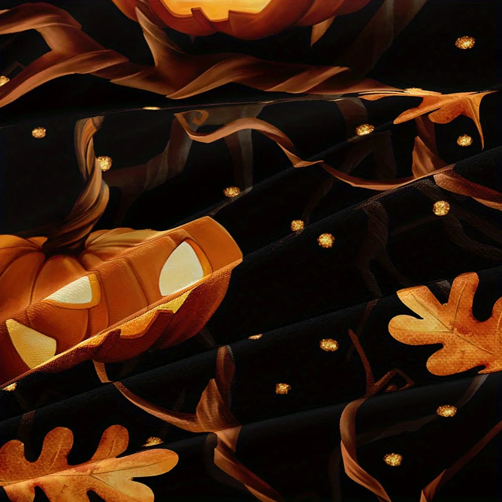 3D Halloween Print Duvet Cover Set Vines Surround The Pumpkin Lantern Patterned Bedding Set(size 135x200 Only 1 Pillowcase)