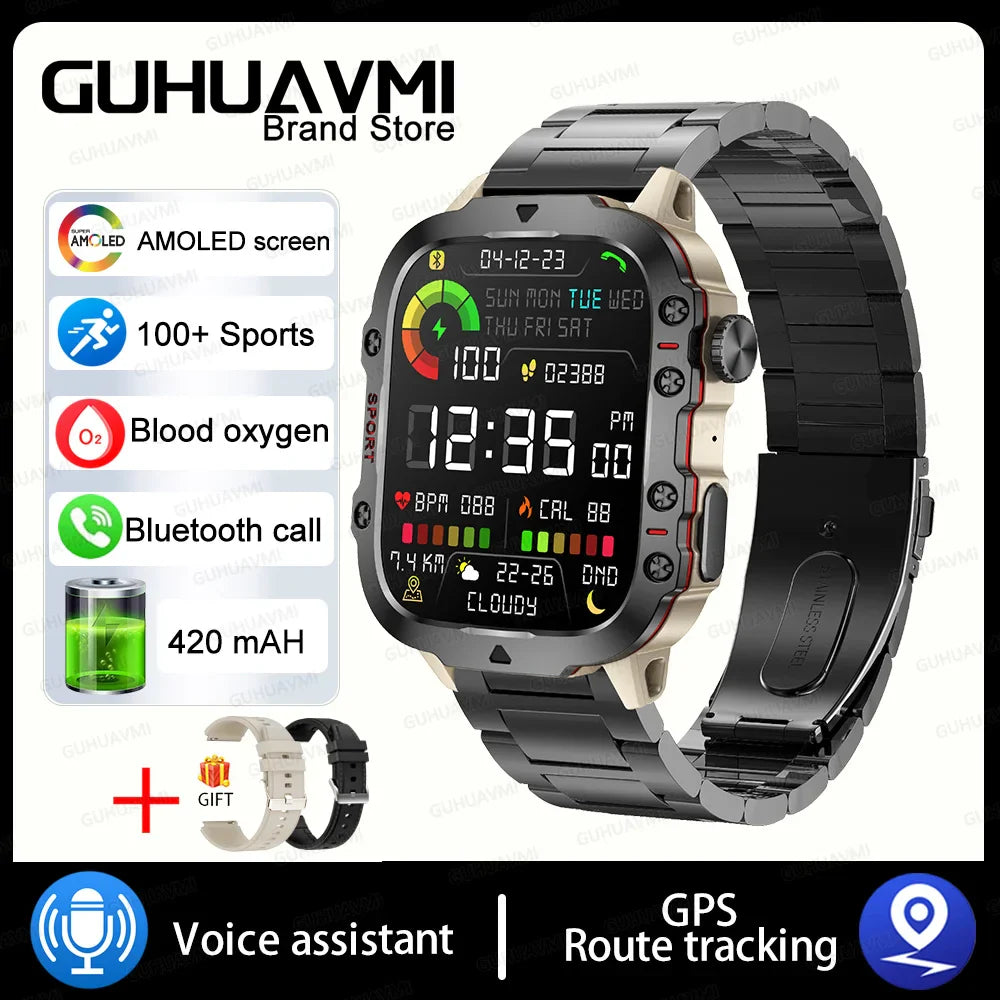 Smart Watch for Xiaomi Military GPS Tracker Men IP68 5ATM Outdoor Sports Fitness Tracker Health Monitor 1.96" BT Call Smartwatch LIGE SmartWatch Official Store