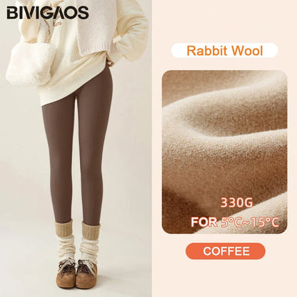 BIVIGAOS New Autumn Winter Rabbit Fleece Sharkskin Leggings Women AliExpress